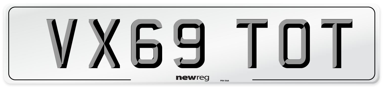 VX69 TOT Number Plate from New Reg